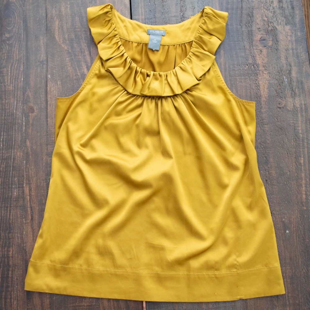Ann Taylor Metallic Yellow Top